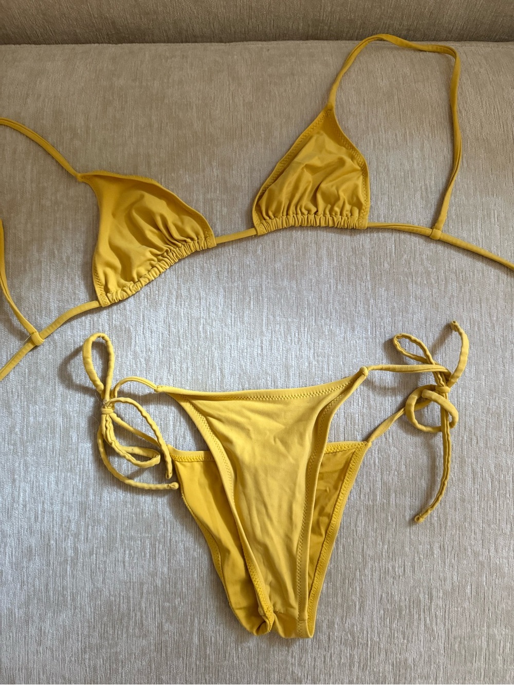 Sunshine Tie-Side Triangle Bikini Set